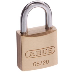 ABUS 65 Series Premium Padlock with 20mm Brass Body and 11.5mm Hardened Steel Shackle KA 202 - 6520KA2