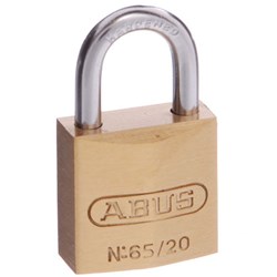 ABUS 65 Series Premium Padlock with 20mm Brass Body and 11.5mm Hardened Steel Shackle KA 203 - 6520KA3