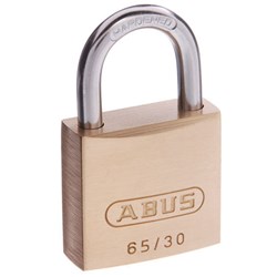 ABUS 65 Series Premium Padlock with 30mm Brass Body and 17mm Hardened Steel Shackle KA 301 - 6530KA1