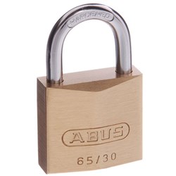 ABUS 65 Series Premium Padlock with 30mm Brass Body and 17mm Hardened Steel Shackle KA 303 - 6530KA3