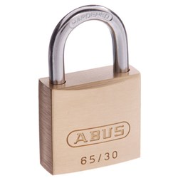 ABUS 65 Series Premium Padlock with 30mm Brass Body and 17mm Hardened Steel Shackle KA 304 - 6530KA4