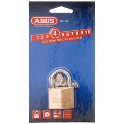 ABUS 65 Series Premium Padlock with 35mm Brass Body and 19mm Hardened Steel Shackle KD Display Pack - 6535C