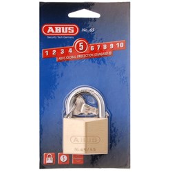 ABUS 65 Series Premium Padlock with 45mm Brass Body and 25mm Hardened Steel Shackle KD Display Pack - 6545C