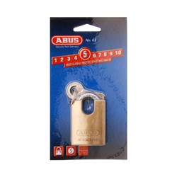 ABUS 65 Series Premium Padlock with 40mm Brass Body and 18mm Concealed Hardened Steel Shackle KD Display Pack - 65CS40C