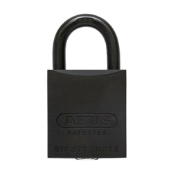ABUS 83 Series MAX Premium Rekeyable Padlock with 45mm Black Scratch Resistant Brass Body and 25mm Black Hardened Steel Shackle KD - 8345MAXKD
