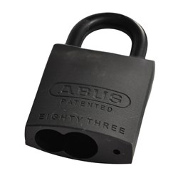 ABUS 83 Series MAX Premium Rekeyable Padlock with 45mm Black Scratch Resistant Brass Body and 25mm Black Hardened Steel Shackle Less Cylinder - 8345MAXLC