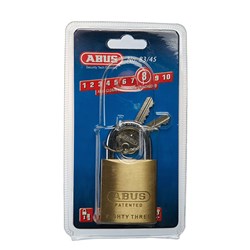 ABUS 83 Series Premium Rekeyable Padlock with 45mm Brass Body and 25mm Hardened Steel Shackle KD Display Pack - 8345NC