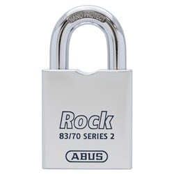 ABUS Rock Series Premium High Security Rekeyable Padlock with 60mm Hardened Steel Body and 38mm Hardened Steel Shackle Less Cylinder - 8370570NLC