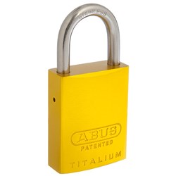 ABUS 83AL Series Premium Rekeyable Padlock with 40mm Yellow Aluminium Body and 25mm Stainless Steel Shackle KD - 83ALIB40YELKD