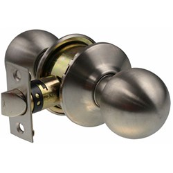 BRAVA Urban Cylindrical Passage Knob Set with Adjustable 60/70mm Backset Satin Stainless Steel - BRC3630B