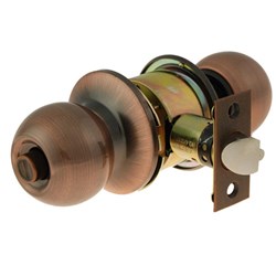 BRAVA Urban Cylindrical Entrance Knob Set LW4 Profile KD with Adjustable 60/70mm Backset Antique Copper - BRC3900B