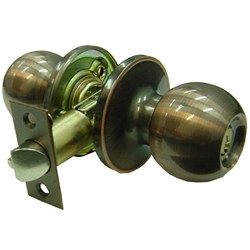 BRAVA Urban Tiebolt Entrance Knob Set LW4 Profile KD with Adjustable 60/70mm Backset Antique Copper - BRT3900B