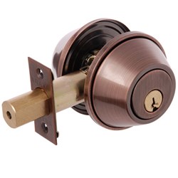 BRAVA Urban Deadbolt Double Cylinder LW4 Profile KD Antique Copper - D392B