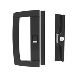 AVON TWIN POINT SLIDING DOOR LOCK BLACK W CHROME CYL