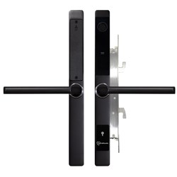 McGrath A231 Slimline Digital Lock, Lever Handle, Black Finish with Euro Style 28mm Backset Hook Bolt Mortice Lock, Suits Sliding Doors