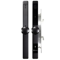 McGrath A231 Slimline Digital Lock, Hexagon Handle, Black Finish with Euro Style 35mm Backset Hook Bolt Mortice Lock, Suits Sliding Doors