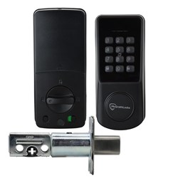 McGrath Locks Ashgrove Smart Deadbolt, Raised Button with Braille, Black Finish with 60/70mm Adjustable Bolt