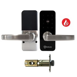 McGrath Windsor Digital Lock, 2 hour Fire Rating, Satin Nickel Finish with 60/70mm Adjustable Latch