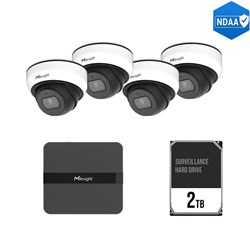 Milesight 4 Channel Camera Kit including 4x 5MP Mini Dome Fixed Lens Cameras and 2TB HDD