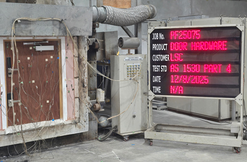 McGrath Lock undergoing fire resistance test