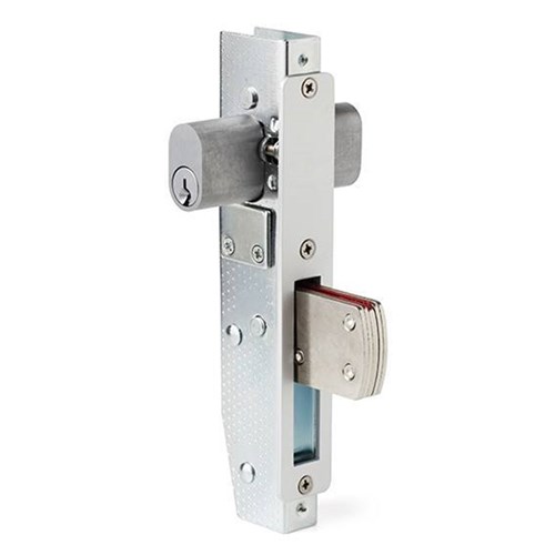 BRAVA Metro Mortice Deadlock 23mm Backset with 36mm Swing Bolt, 2 KA Cylinders, Escutcheons and Fixings for Aluminium Doors Satin Chrome  - 5090-103