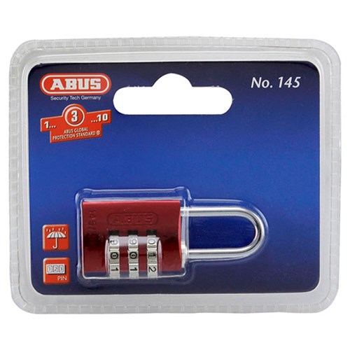 ABUS P/LOCK 145/20 RED DP ALUM BODY 3 WHEEL COMBO