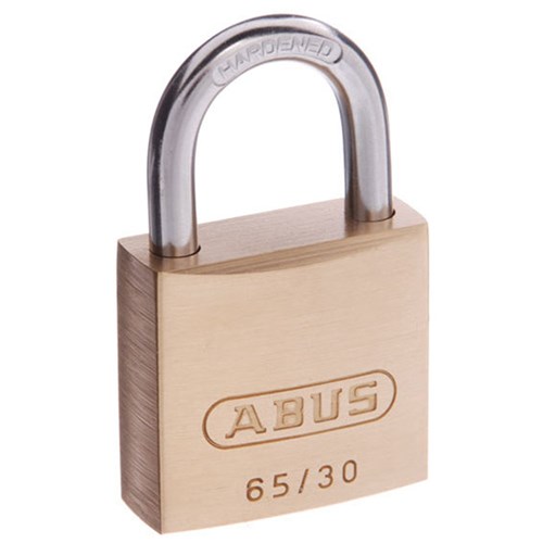 ABUS 65 Series Premium Padlock with 30mm Brass Body and 17mm Hardened Steel Shackle KA 302 - 6530KA2