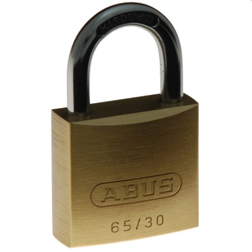 ABUS 65 Series Premium Padlock with 30mm Brass Body and 17mm Hardened Steel Shackle KA 304 - 6530KA4