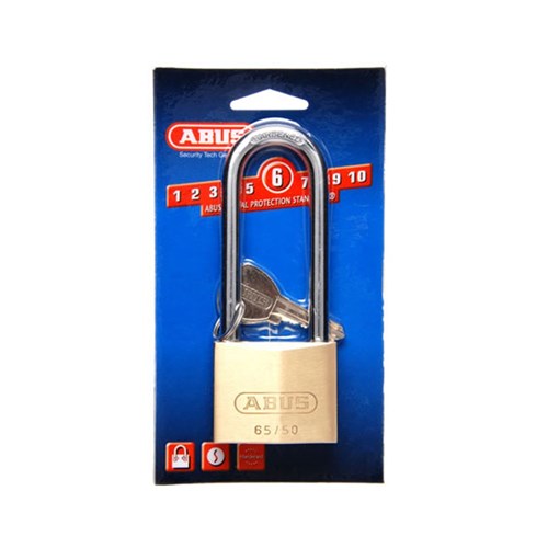 ABUS 65 Series Premium Padlock with 50mm Brass Body and 80mm Hardened Steel Shackle KD Display Pack - 6550HB80C