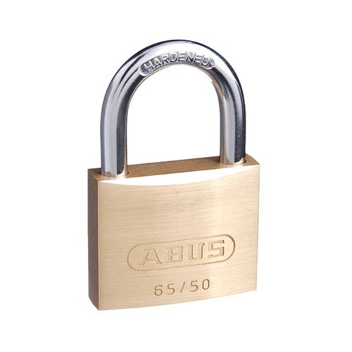 ABUS 65 Series Premium Padlock with 50mm Brass Body and 29.5mm Hardened Steel Shackle KA 504 - 6550KA4