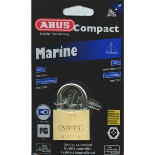 ABUS 65 Series Premium Padlock with 40mm Brass Body and 23mm Stainless Steel Shackle KD Display Pack - 65IB40C