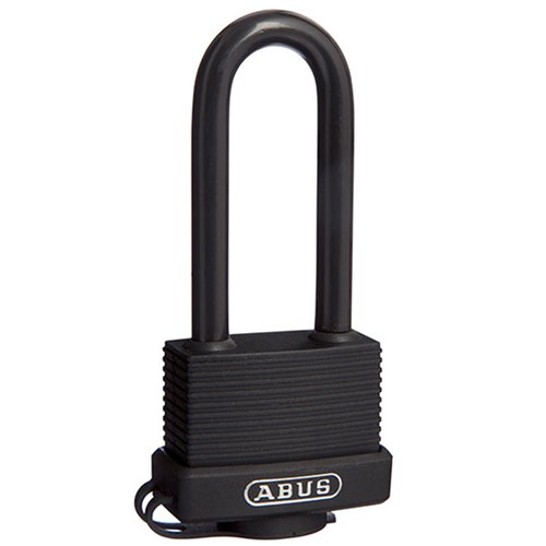 ABUS 70 Series Weather Sealed Padlock with 45mm Black Brass Body and 63mm Plastic Coated Steel Shackle KD Display Pack - 7045HB63C