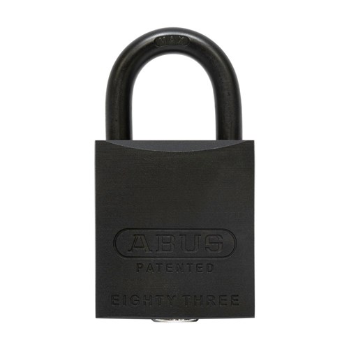 ABUS 83 Series MAX Premium Rekeyable Padlock with 45mm Black Scratch Resistant Brass Body and 25mm Black Hardened Steel Shackle KD - 8345MAXKD