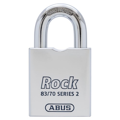 ABUS Rock Series Premium High Security Rekeyable Padlock with 60mm Hardened Steel Body and 38mm Hardened Steel Shackle Less Cylinder - 8370570NLC