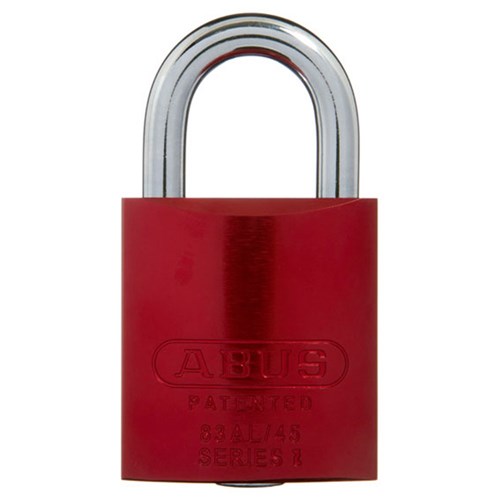 ABUS 83AL Series Premium Rekeyable Padlock with 45mm Red Aluminium Body and 25mm Hardened Steel Shackle KD - 83AL45NREDKD