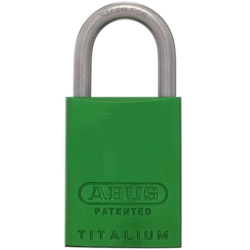 ABUS 83AL Series Premium Rekeyable Padlock with 40mm Green Aluminium Body and 25mm Stainless Steel Shackle KD - 83ALIB40GRNKD