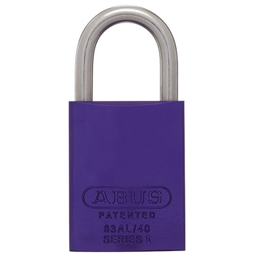 ABUS 83AL Series Premium Rekeyable Padlock with 40mm Purple Aluminium Body and 25mm Stainless Steel Shackle KD - 83ALIB40PURKD