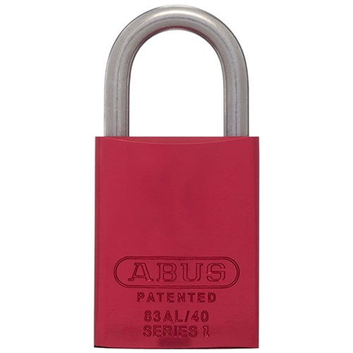 ABUS 83AL Series Premium Rekeyable Padlock with 40mm Red Aluminium Body and 25mm Stainless Steel Shackle KD - 83ALIB40REDKD