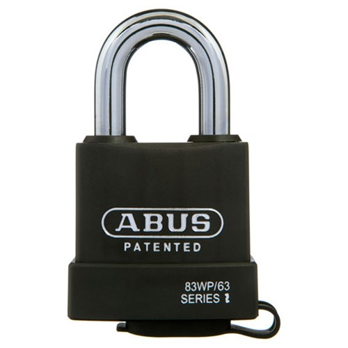 ABUS Extreme Series Premium Weatherproof Rekeyable Padlock with 63mm Black Covered Hardened Steel Body and 36mm Hardened Steel Shackle KD - 83WP63NKD