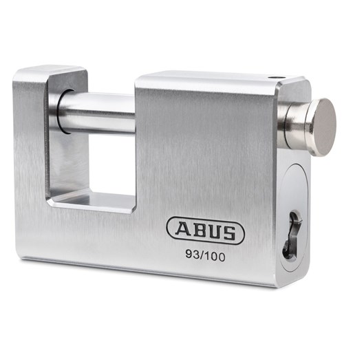 ABUS 93 Series Monoblock Rekeyable Padlock with 100mm hardened steel body and 35mm hardened steel shackle KD - 93100KD