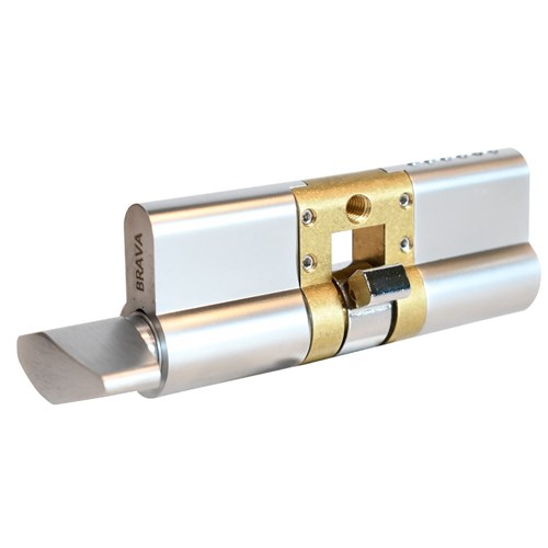 BRAVA Metro 905552 Rekeyable Modular Fixed Cam Cylinder & Turn LW4 Profile KD Satin Chrome