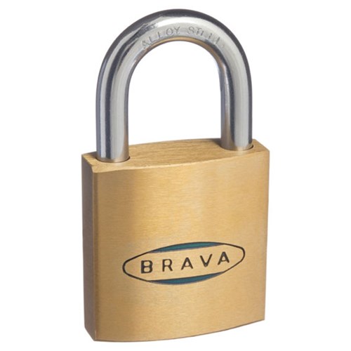 BRAVA 40mm Padlock KA3 241453 Brass with Steel Shackle - BRP40KA3