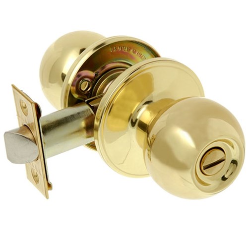 BRAVA Urban Tiebolt Privacy Knob Set Adjustable 60/70mm Backset Polished Brass - BRT3710B