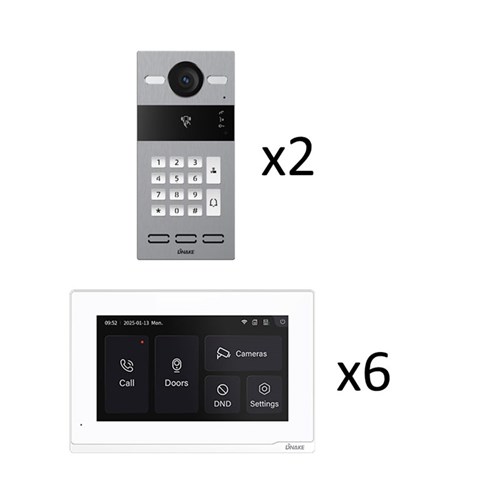 Dnake White IP Video Door Intercom Kit with 7-Inch WiFi Touchscreen Monitor, Keypad Door Station & PoE Switch - IPK06-White