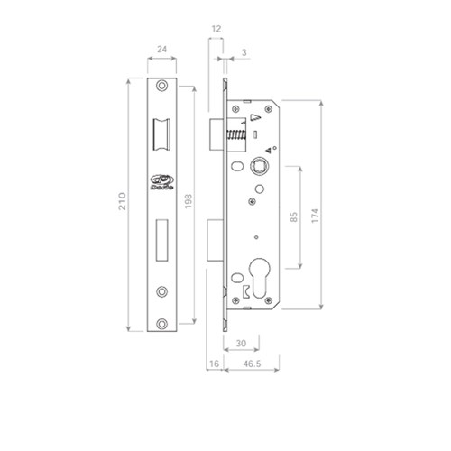 DORIC DS1295 HEAVY DUTY 2-POINT 30mm LOCK BODY