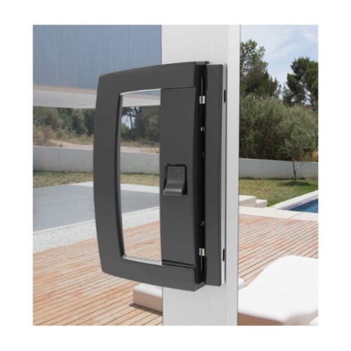 AVON TWIN POINT SLIDING DOOR LOCK BLACK W CHROME CYL