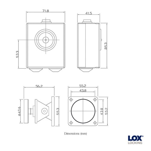 LOX Standard 12VDC Magnetic Door Holder Wall Mounted - R40-12
