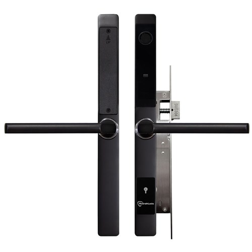 McGrath A231 Slimline Digital Lock, Lever Handle, Black Finish with Euro Style 30mm Backset Mortice Lock