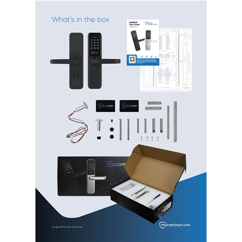 McGrath Bardon Digital Lock With Raised Buttons and DDA Compliant Handles, Black Finish, Mortice Lock Not Included