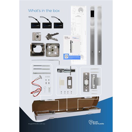 McGrath Locks Grange Entrance Pull Handle in Satin Stainless Steel Finish, BLE, Fingerprint, Pin Code and RFID Credential Access